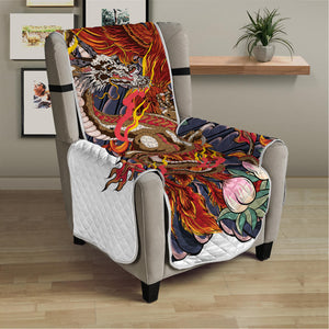 Japanese Dragon And Phoenix Tattoo Print Armchair Protector