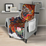 Japanese Dragon And Phoenix Tattoo Print Armchair Protector