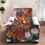 Japanese Dragon And Phoenix Tattoo Print Armchair Slipcover