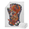 Japanese Dragon And Phoenix Tattoo Print Blanket