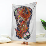 Japanese Dragon And Phoenix Tattoo Print Blanket