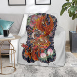 Japanese Dragon And Phoenix Tattoo Print Blanket