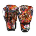 Japanese Dragon And Phoenix Tattoo Print Boxing Gloves