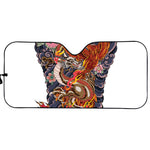 Japanese Dragon And Phoenix Tattoo Print Car Sun Shade