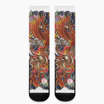 Japanese Dragon And Phoenix Tattoo Print Crew Socks