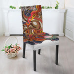 Japanese Dragon And Phoenix Tattoo Print Dining Chair Slipcover