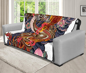 Japanese Dragon And Phoenix Tattoo Print Futon Protector