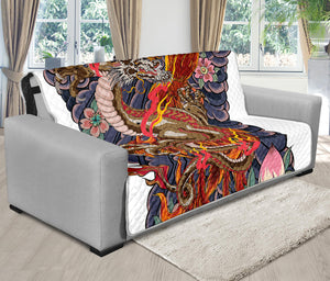 Japanese Dragon And Phoenix Tattoo Print Futon Protector