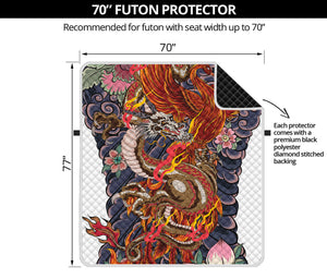 Japanese Dragon And Phoenix Tattoo Print Futon Protector