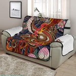 Japanese Dragon And Phoenix Tattoo Print Half Sofa Protector