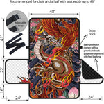 Japanese Dragon And Phoenix Tattoo Print Half Sofa Protector