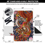 Japanese Dragon And Phoenix Tattoo Print Half Sofa Protector