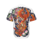Japanese Dragon And Phoenix Tattoo Print Men's Baseball Jersey