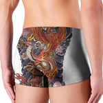 Japanese Dragon And Phoenix Tattoo Print Men's Boxer Briefs