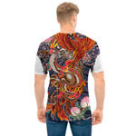 Japanese Dragon And Phoenix Tattoo Print Men's T-Shirt