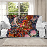 Japanese Dragon And Phoenix Tattoo Print Oversized Sofa Protector