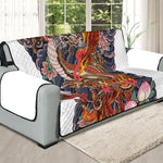 Japanese Dragon And Phoenix Tattoo Print Oversized Sofa Protector