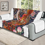 Japanese Dragon And Phoenix Tattoo Print Oversized Sofa Protector