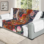 Japanese Dragon And Phoenix Tattoo Print Oversized Sofa Protector