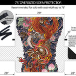 Japanese Dragon And Phoenix Tattoo Print Oversized Sofa Protector