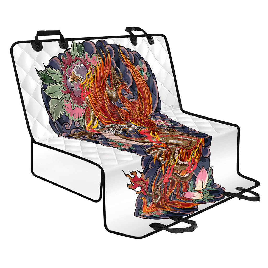 Japanese Dragon And Phoenix Tattoo Print Pet Car Back Seat Cover