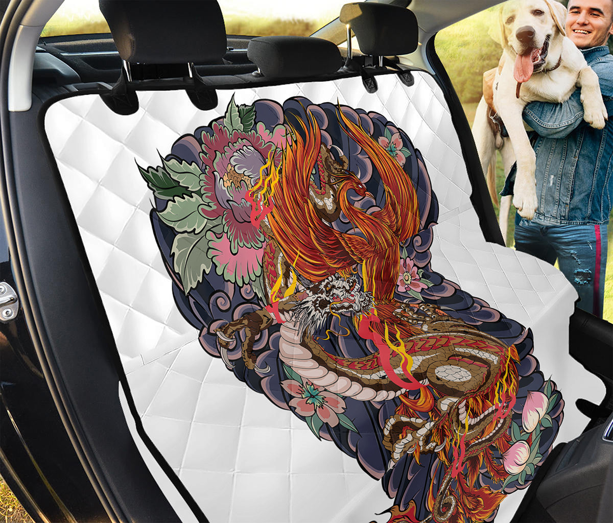 Japanese Dragon And Phoenix Tattoo Print Pet Car Back Seat Cover