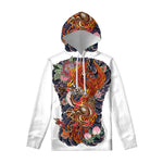 Japanese Dragon And Phoenix Tattoo Print Pullover Hoodie