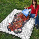 Japanese Dragon And Phoenix Tattoo Print Quilt