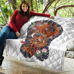 Japanese Dragon And Phoenix Tattoo Print Quilt