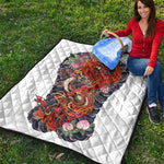 Japanese Dragon And Phoenix Tattoo Print Quilt