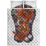 Japanese Dragon And Phoenix Tattoo Print Quilt Bed Set