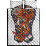 Japanese Dragon And Phoenix Tattoo Print Quilt Bed Set