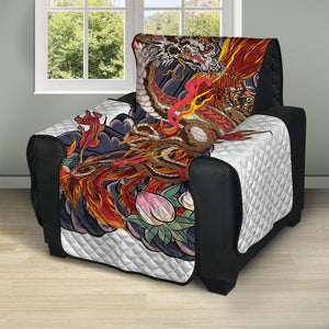 Japanese Dragon And Phoenix Tattoo Print Recliner Protector