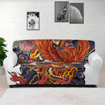 Japanese Dragon And Phoenix Tattoo Print Sofa Cover