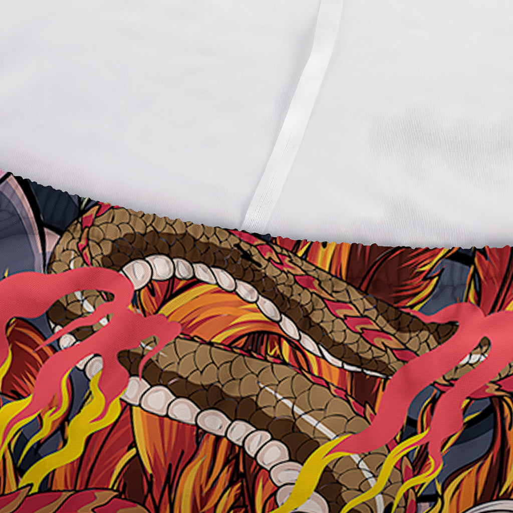 Japanese Dragon And Phoenix Tattoo Print Sofa Cover