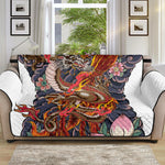 Japanese Dragon And Phoenix Tattoo Print Sofa Protector