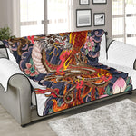 Japanese Dragon And Phoenix Tattoo Print Sofa Protector