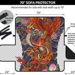 Japanese Dragon And Phoenix Tattoo Print Sofa Protector