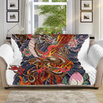 Japanese Dragon And Phoenix Tattoo Print Sofa Protector