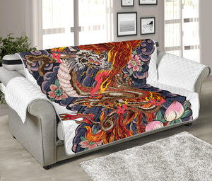 Japanese Dragon And Phoenix Tattoo Print Sofa Protector