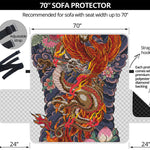 Japanese Dragon And Phoenix Tattoo Print Sofa Protector