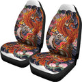 Japanese Dragon And Phoenix Tattoo Print Universal Fit Car Seat Covers