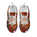 Japanese Dragon And Phoenix Tattoo Print White Sneakers