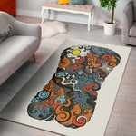 Japanese Elemental Tattoo Print Area Rug