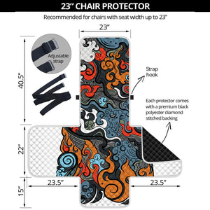 Japanese Elemental Tattoo Print Armchair Protector