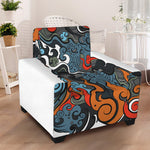 Japanese Elemental Tattoo Print Armchair Slipcover