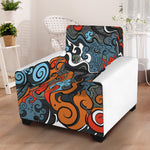 Japanese Elemental Tattoo Print Armchair Slipcover