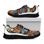 Japanese Elemental Tattoo Print Black Sneakers