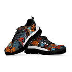 Japanese Elemental Tattoo Print Black Sneakers