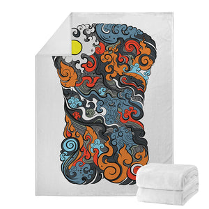 Japanese Elemental Tattoo Print Blanket